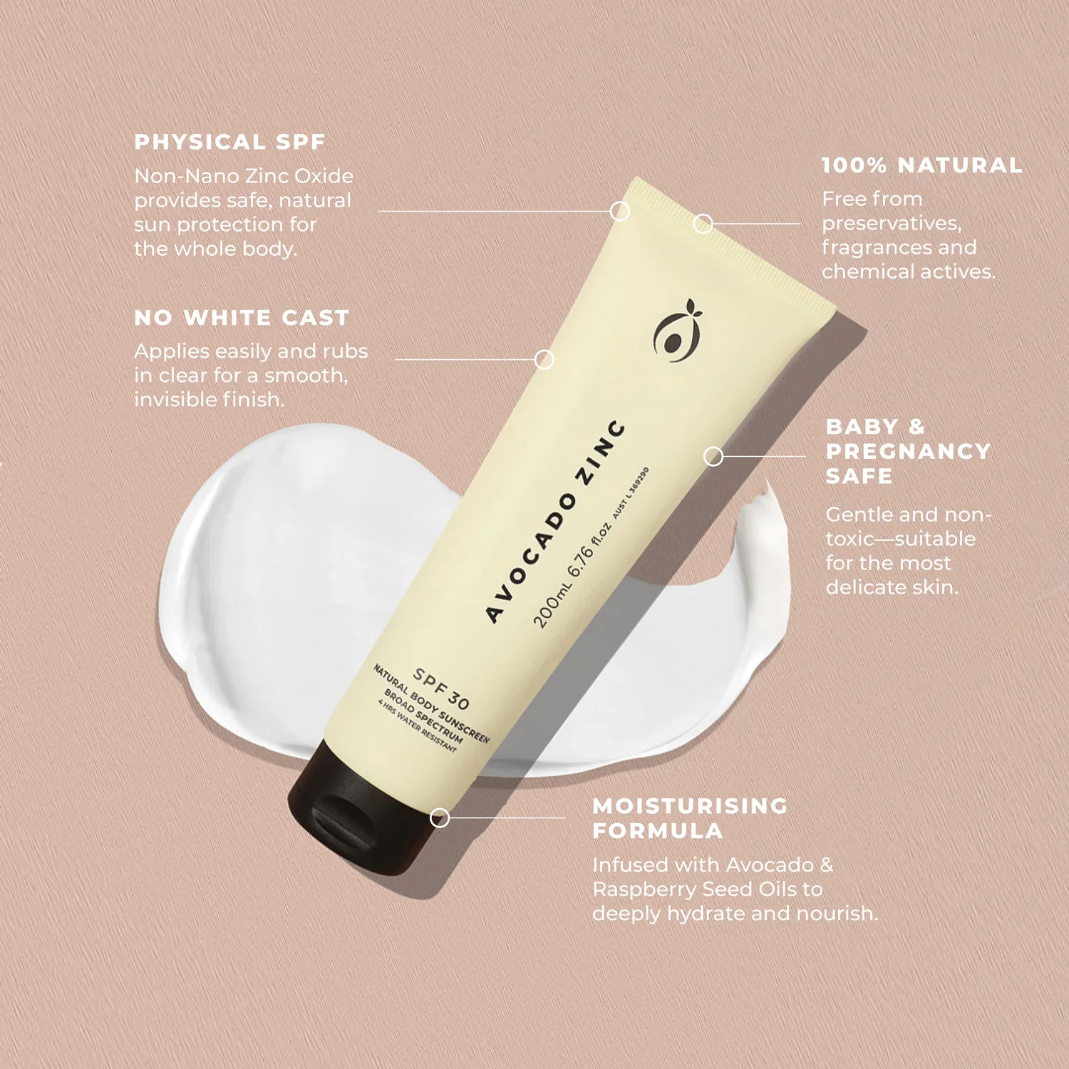 Avocado Zinc Sunscreen SPF30 - Image 3