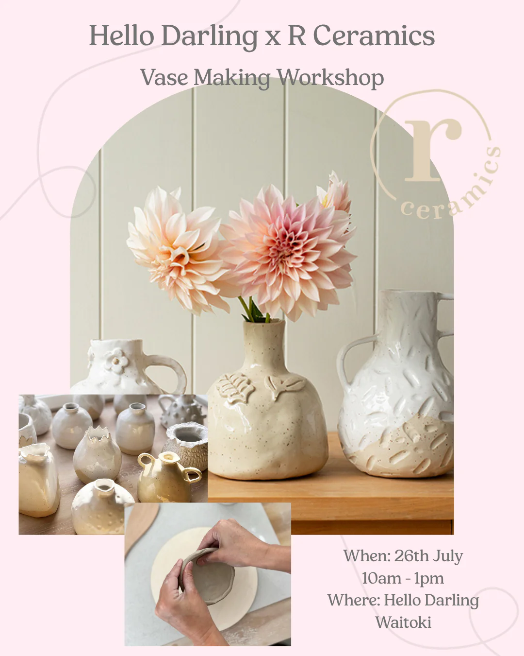 Hello Darling X R Ceramics Vase Workshop - 26th July