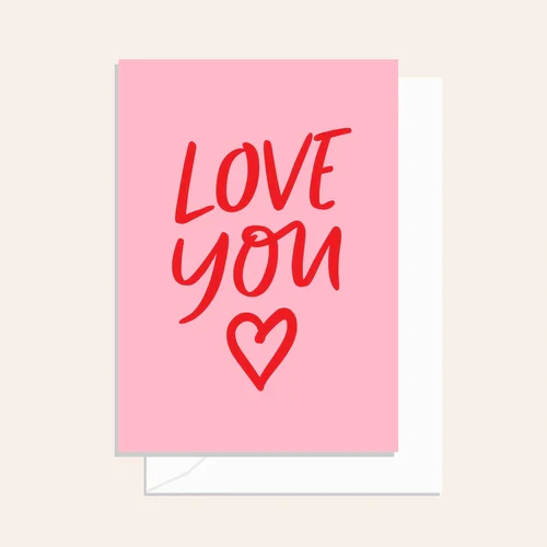 Love You Pink & Red Card