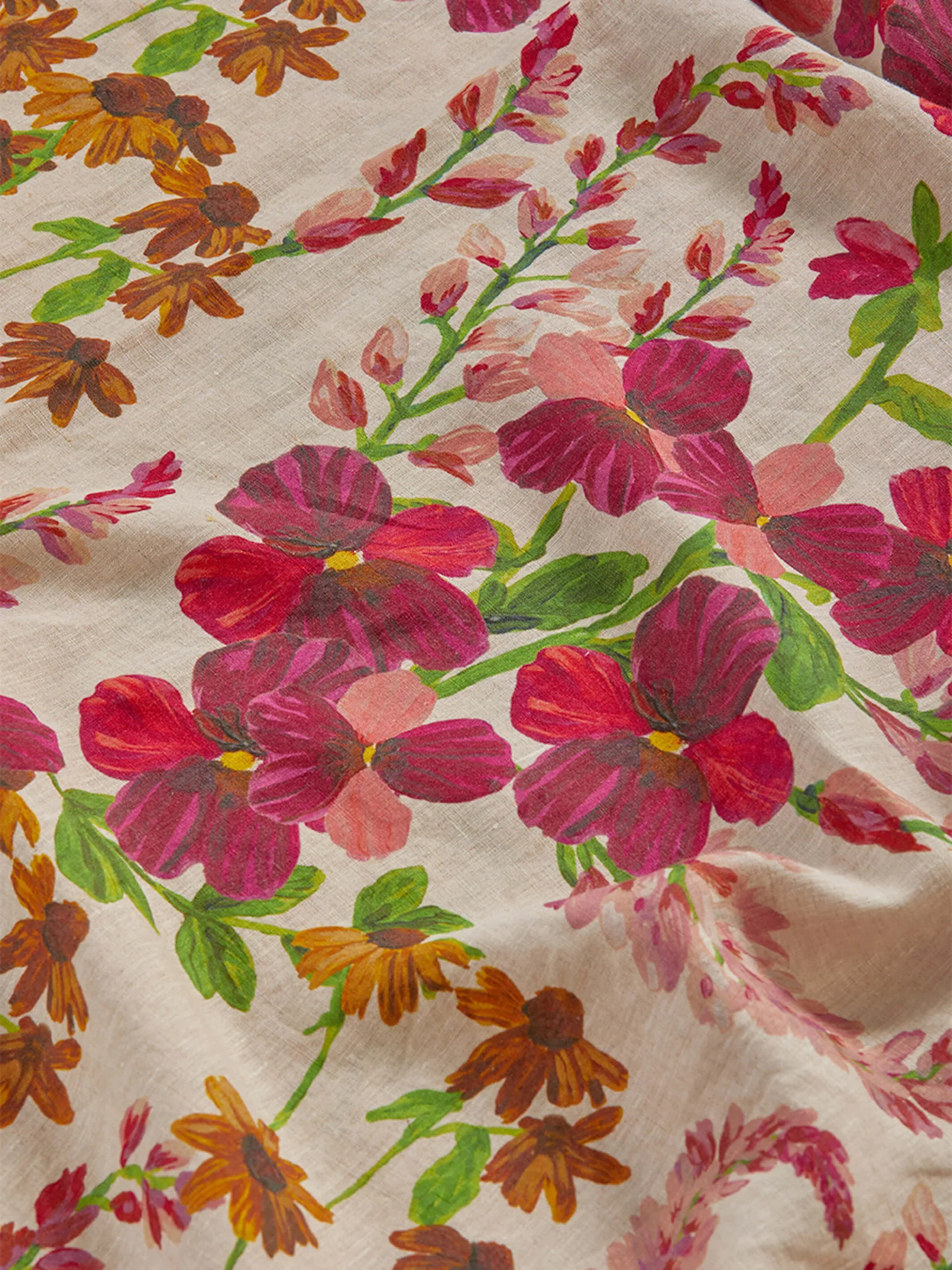Lupin Multi Linen Pink Pillowcase Set - Euro - Image 4