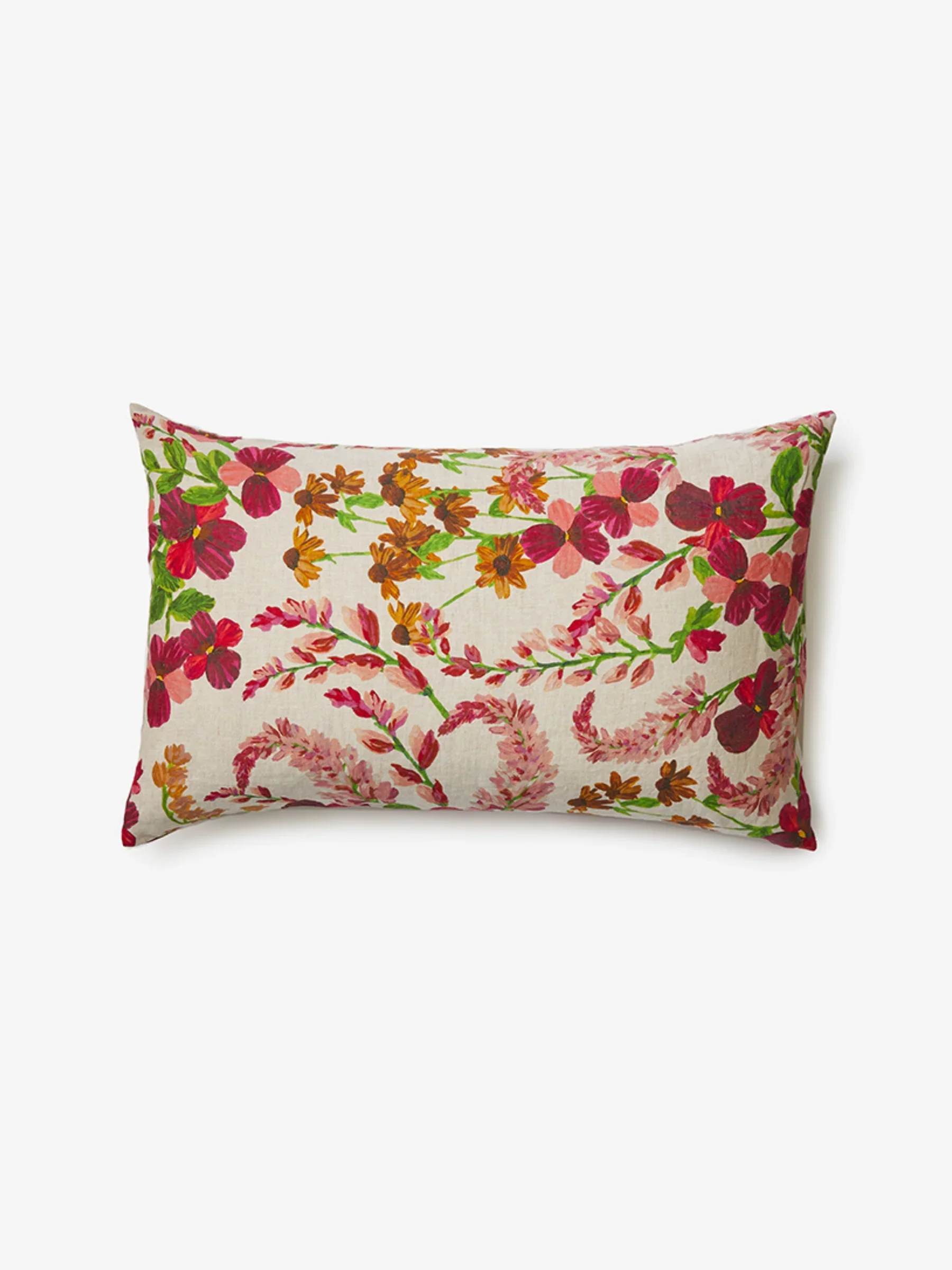 Lupin Multi Linen Pink Pillowcase Set - Standard - Image 3